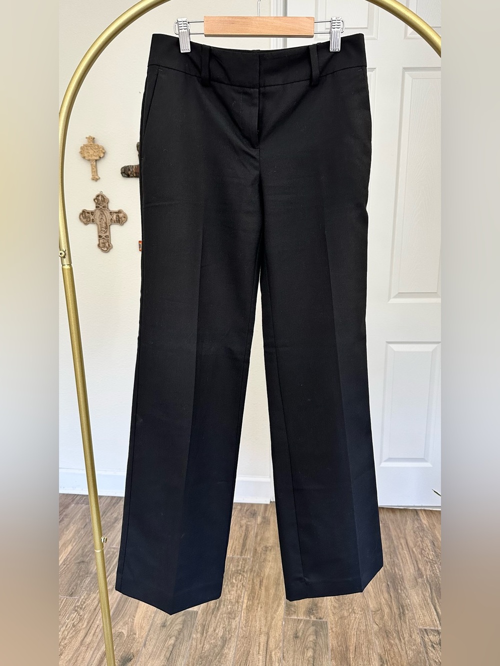 Ann Taylor Black Straight-Leg Dress Pants